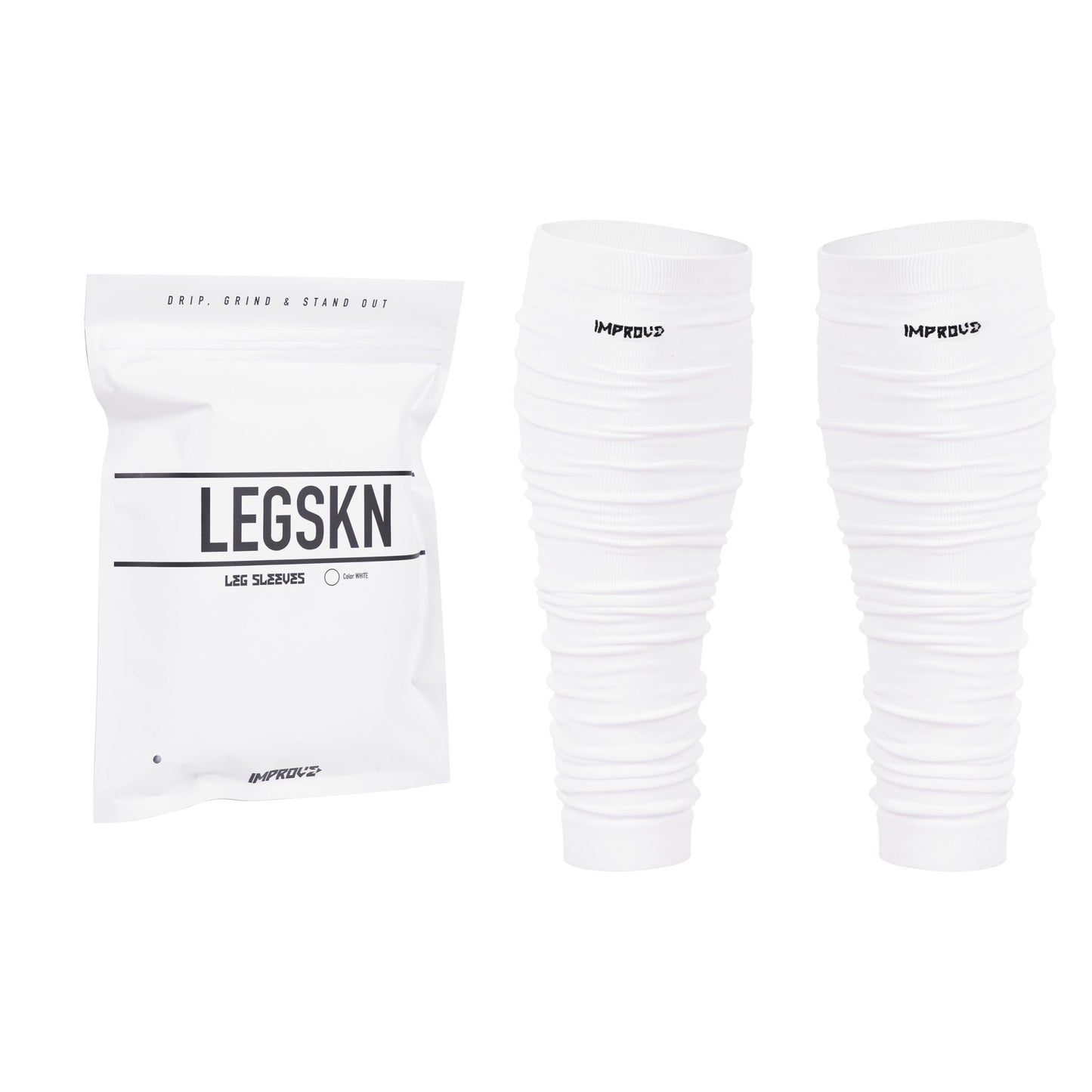 LEGSKN™ SCRUNCH LEG SLEEVE White - 🥷🏼IMPROVE ATHLETES🥷🏼