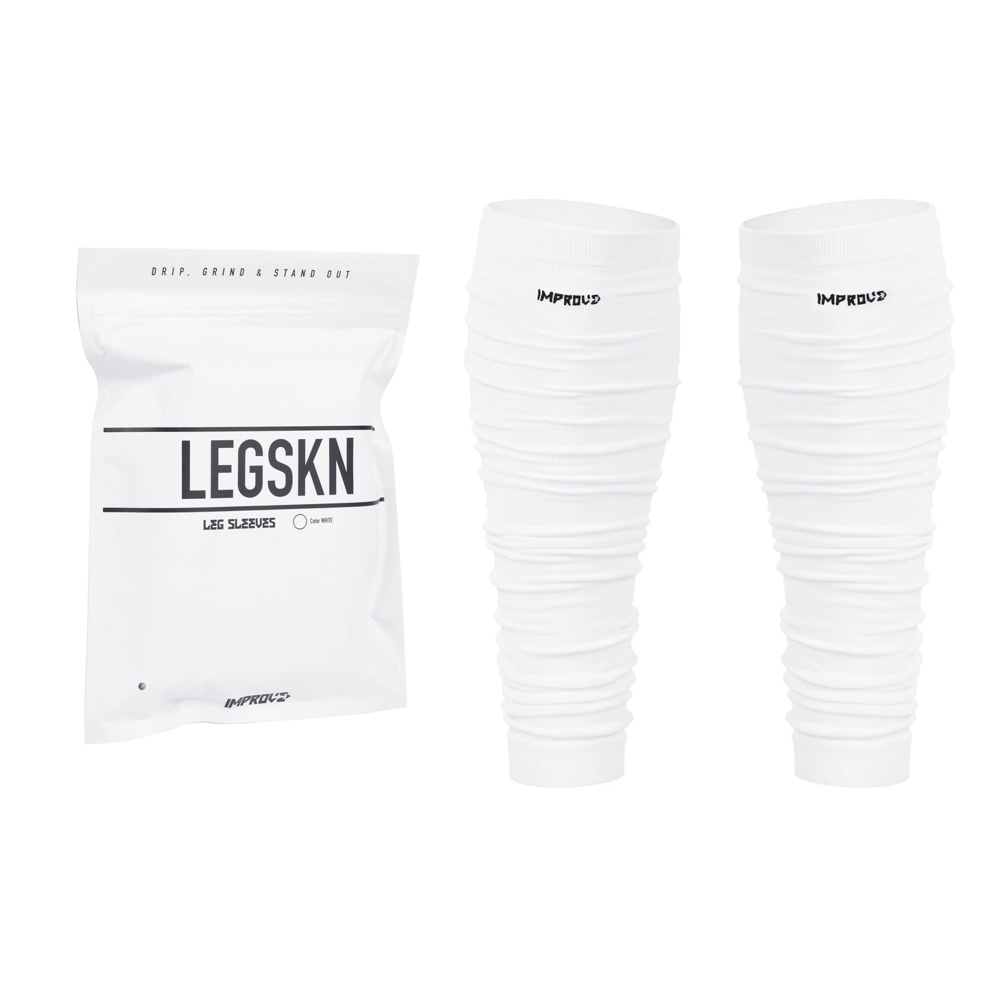 LEGSKN™ SCRUNCH LEG SLEEVE White - 🥷🏼IMPROVE ATHLETES🥷🏼